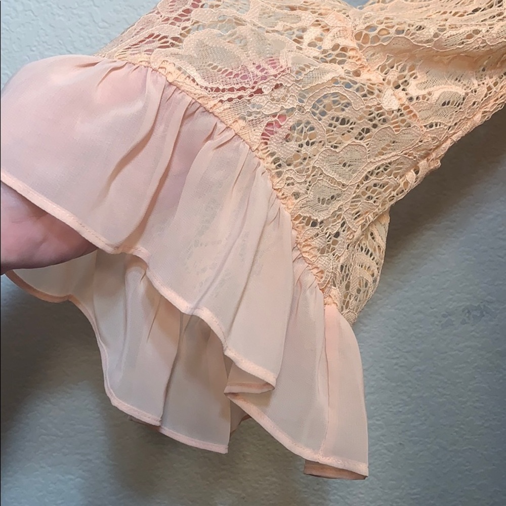Anthropologie Pleione lace,ruffle bell sleeve top - Picture 6 of 6